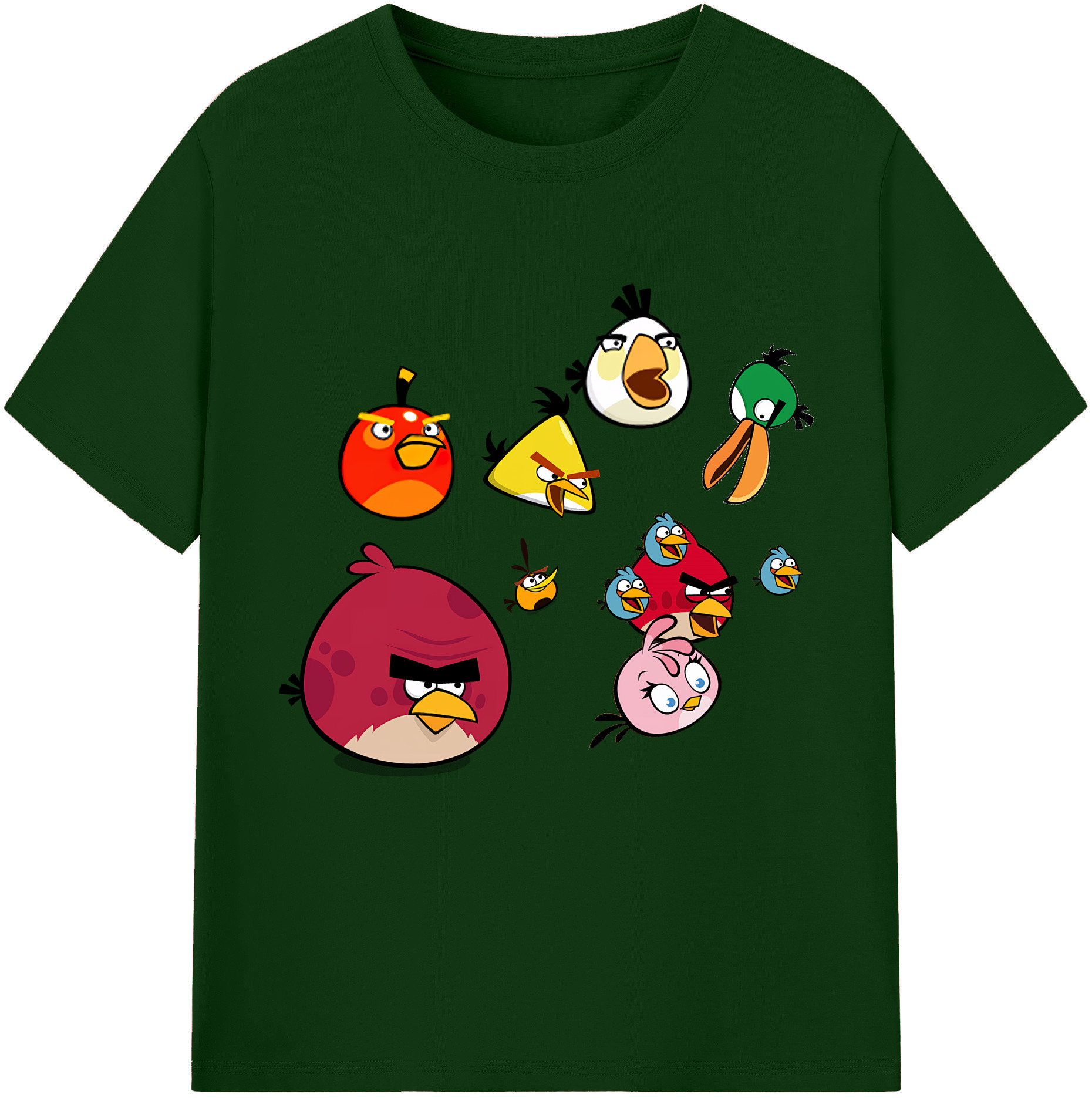 （画像用） Angry Birds アングリーバード 綿100％半袖Tシャツ（フロントプリント）